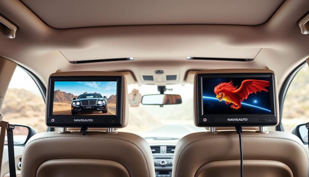 Naviskauto 12.5-inch Dual DVD Player mounted on two car headrests