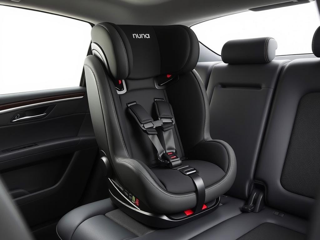 Nuna EXEC All-in-One Car Seat showing its premium materials and slim design