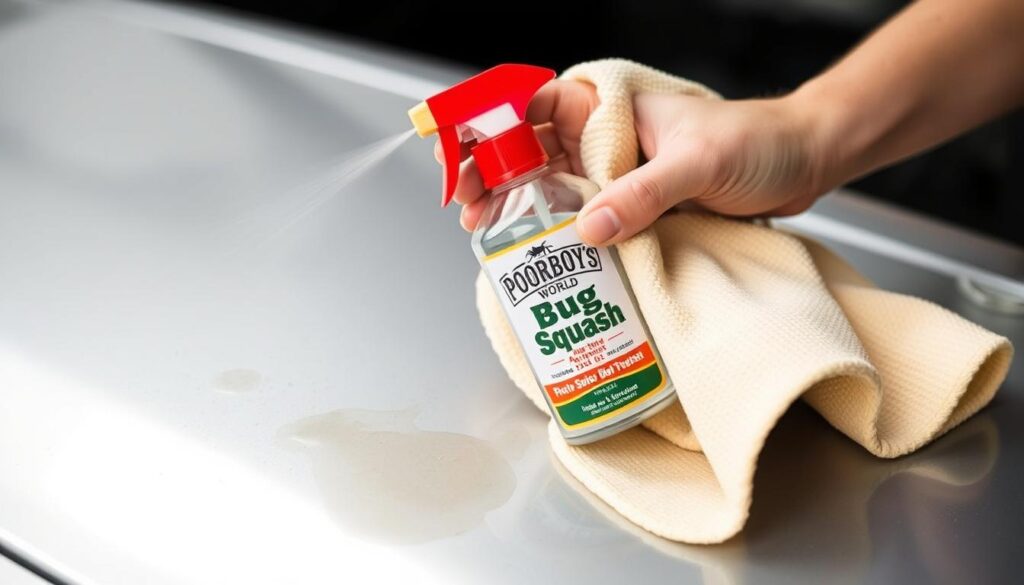 Poorboy's World Bug Squash bottle and application