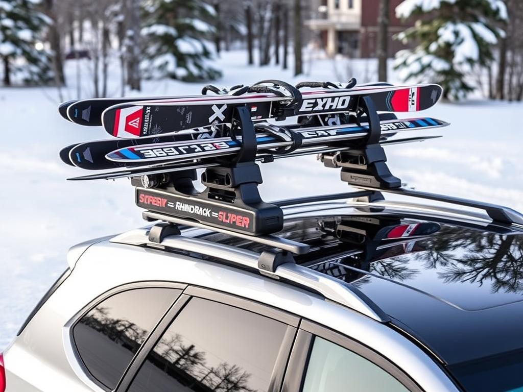 Rhino-Rack Ski and Snowboard Carrier mounted on SUV