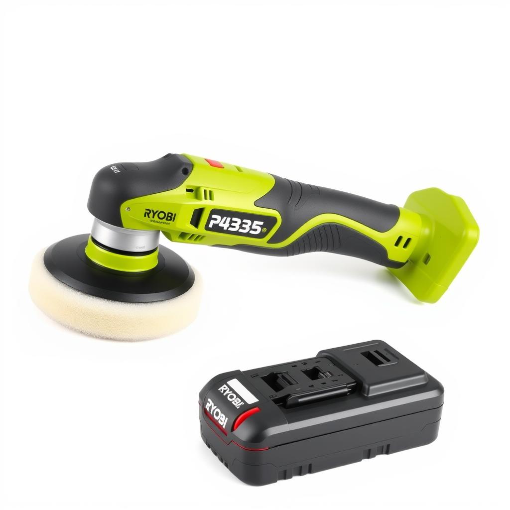 Ryobi P435 cordless polisher with green housing