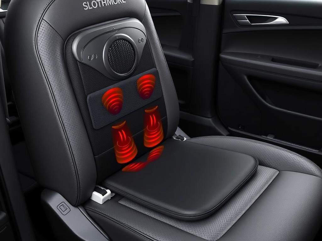 SLOTHMORE Back Massager with Heat and Traction showing lumbar support