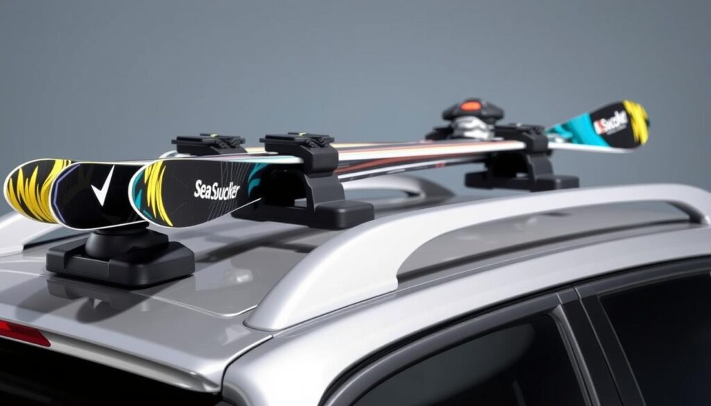 SeaSucker Classic ski rack with vacuum mounts