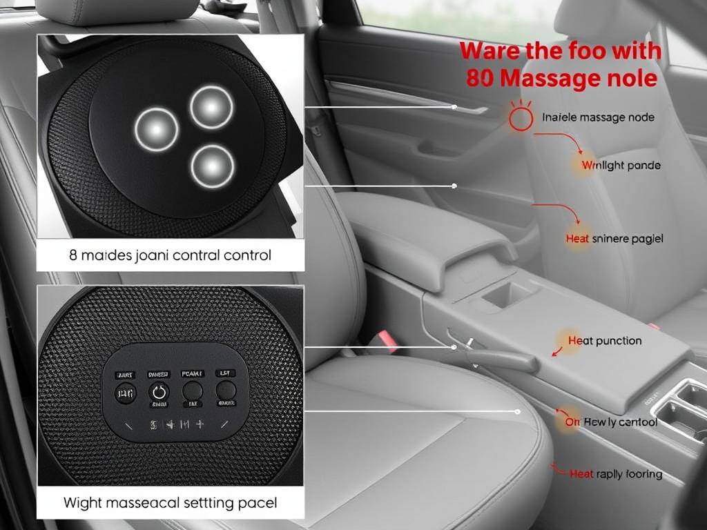 Snailax Shiatsu Massage Cushion with Heat showing massage nodes and controls