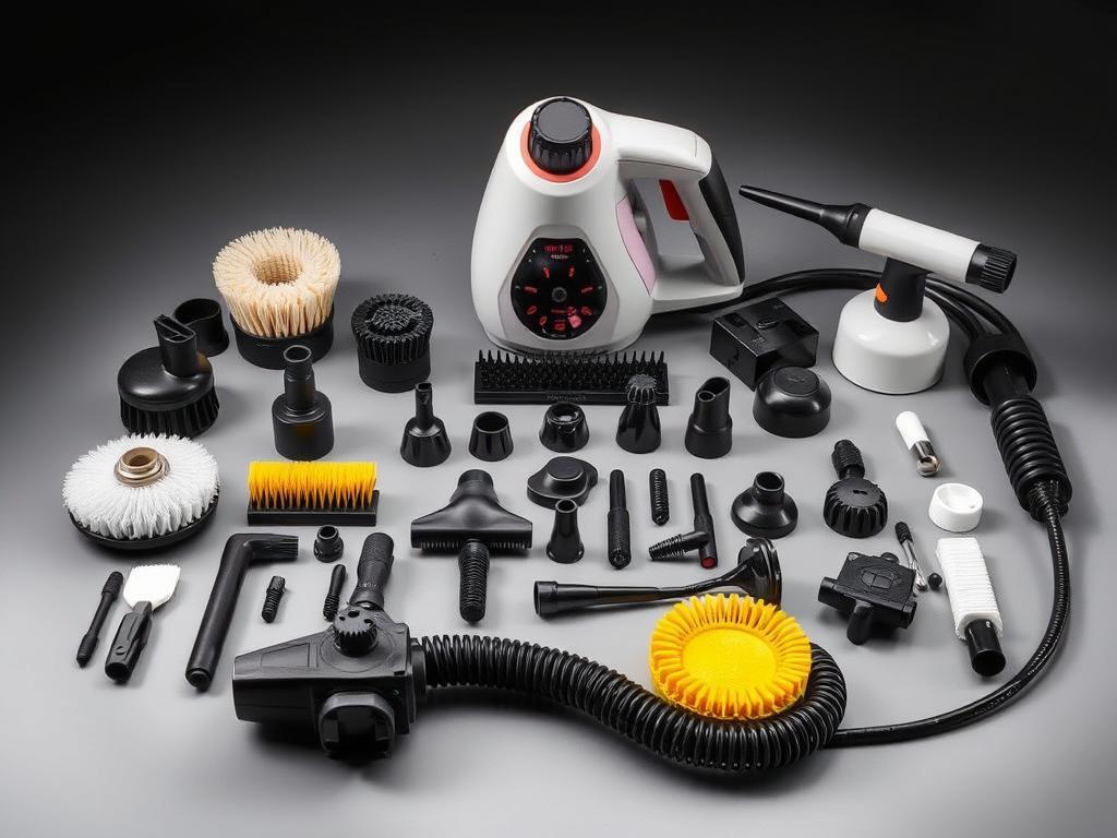 Steam cleaner attachments for car detailing