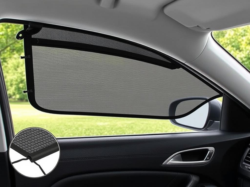 TFY Universal Sunshade installed on car door showing full window coverage