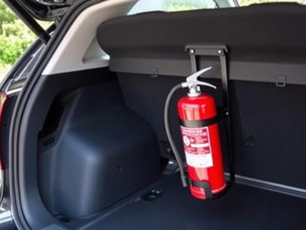 Trunk mount for car fire extinguisher Trunk mount for car fire extinguisher
