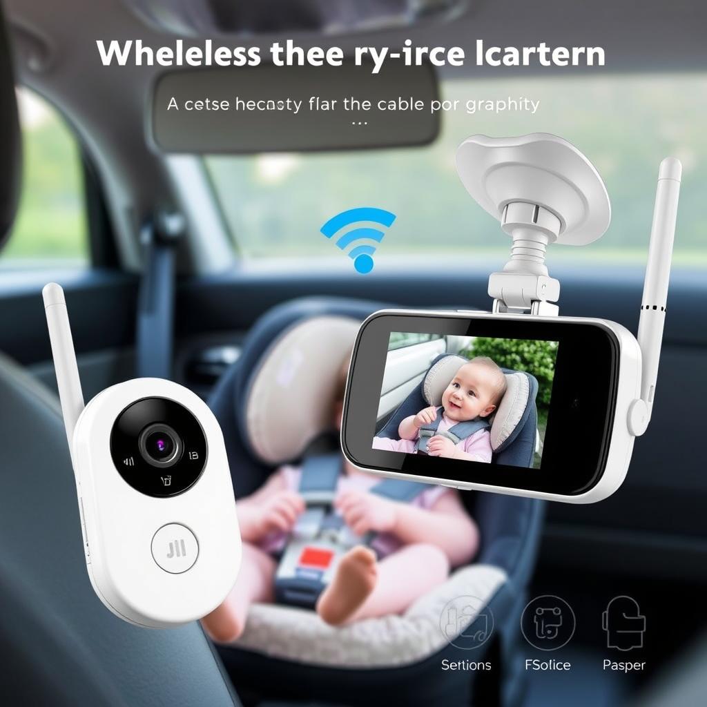 Wireless Baby Car Camera with 32-hour battery
