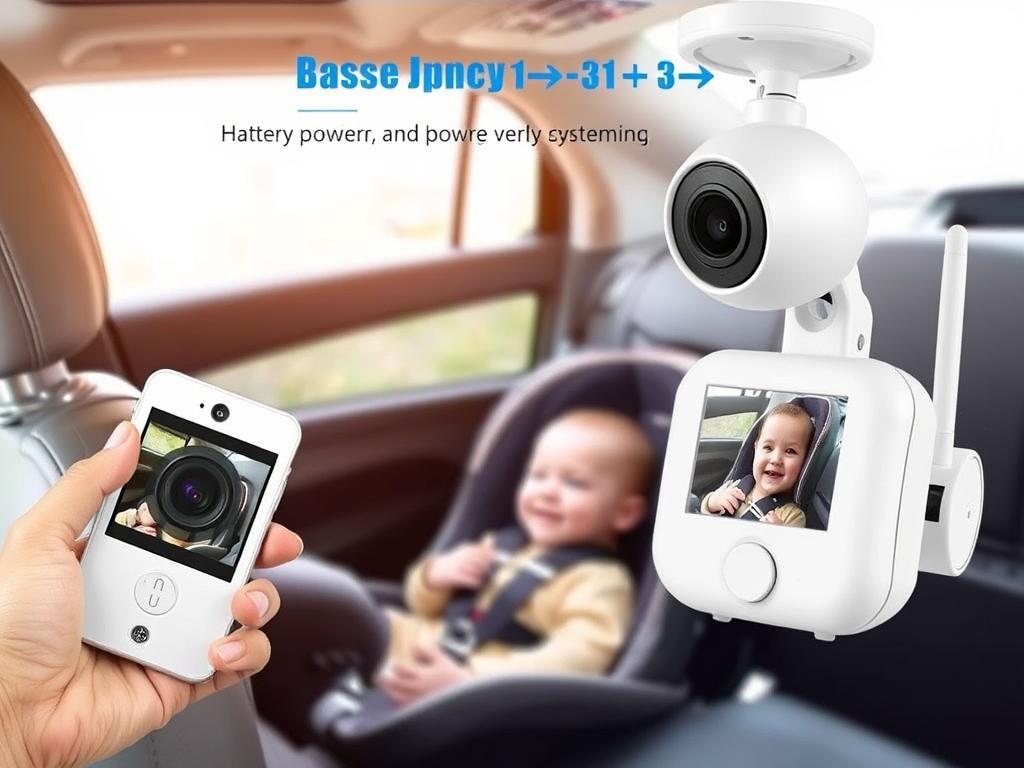 Wireless Baby Car Camera with no visible cables