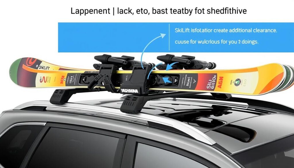 Yakima FreshTrack 4 ski rack with SkiLift attachment