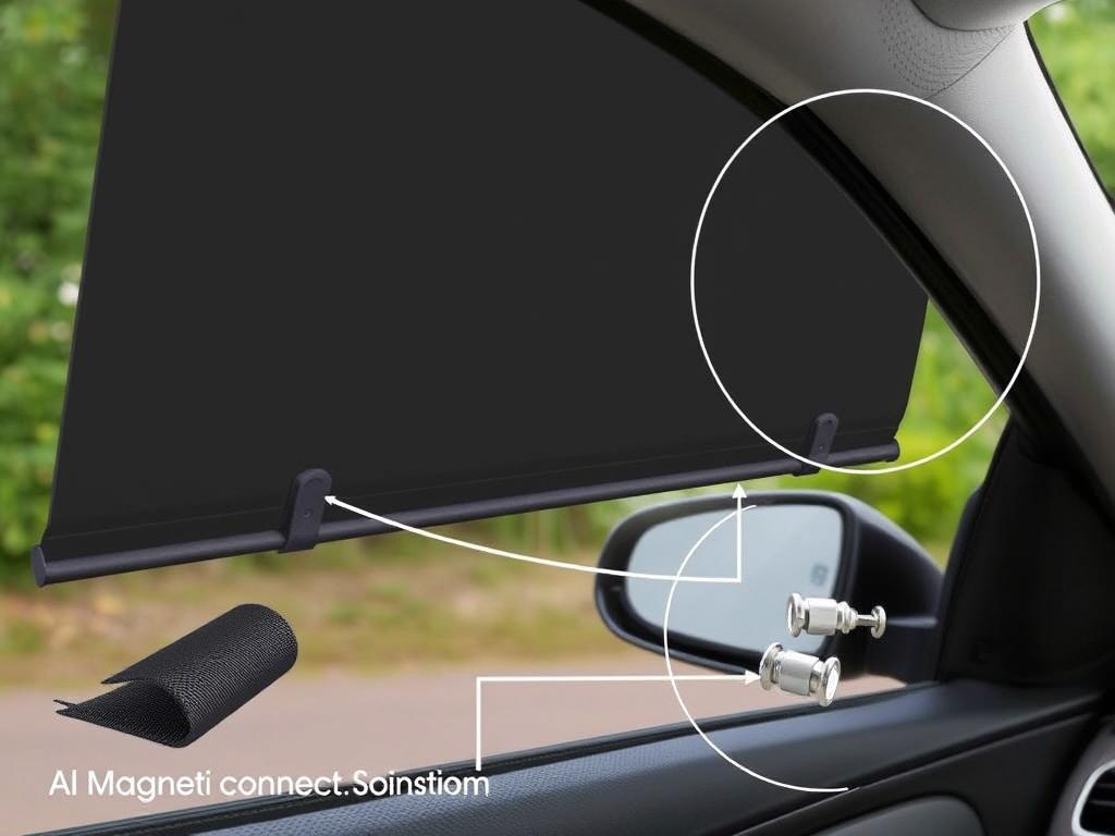 ggomaArt Universal Magnetic Shade showing magnetic attachment system