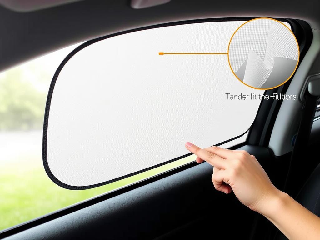 kinder Fluff Car Window Shade with static cling