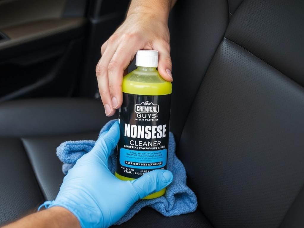 Chemical Guys Nonsense being used on leather seats Chemical Guys Nonsense being used on leather seats